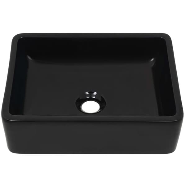 håndvask keramik rektangulær sort 41 x 30 x 12 cm