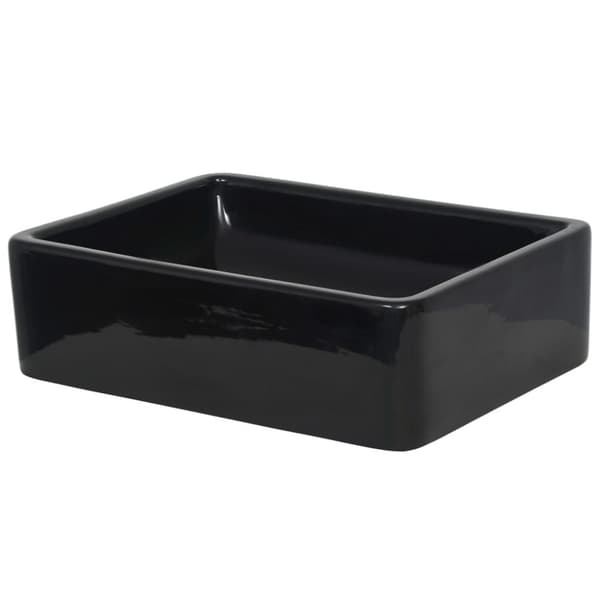 håndvask keramik rektangulær sort 41 x 30 x 12 cm