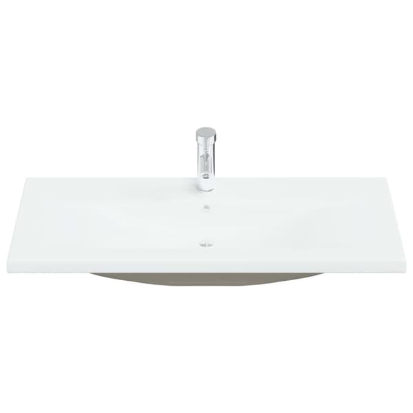 indbygget håndvask med hane 101x39x18 cm keramisk hvid