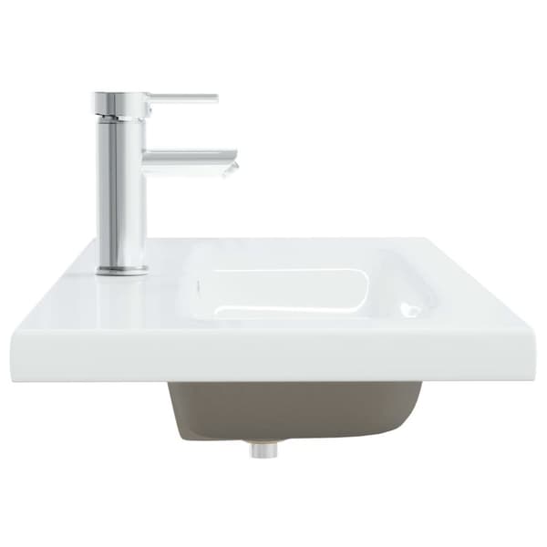 indbygget håndvask med hane 101x39x18 cm keramisk hvid