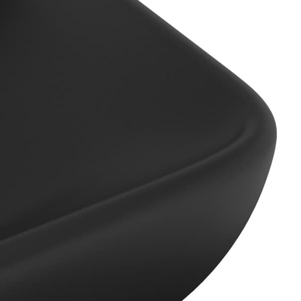 luksuriøs håndvask 71x38 cm rektangulær keramik mat sort