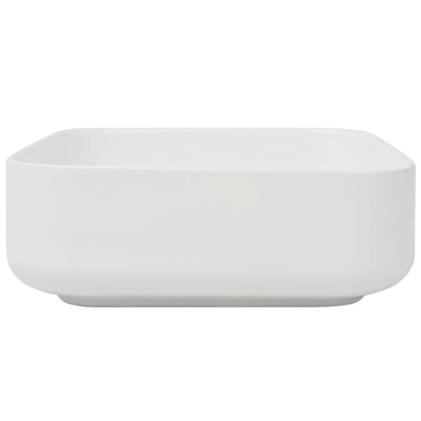 håndvask firkantet keramik 39x39x13,5 cm hvid
