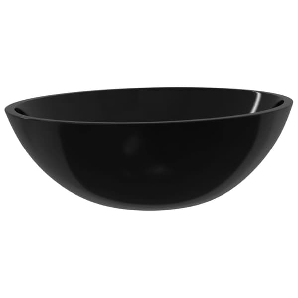 håndvask 50x37x14 cm glas sort