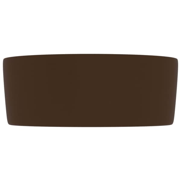 luksuriøs håndvask 40x15 cm rund keramik mat mørkebrun