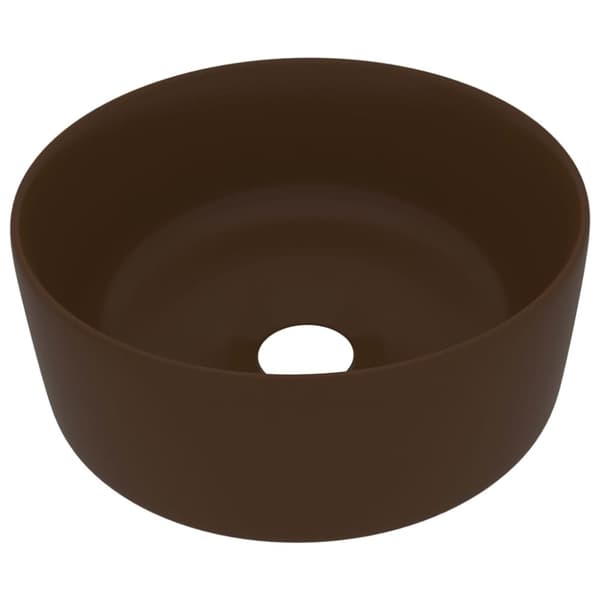 luksuriøs håndvask 40x15 cm rund keramik mat mørkebrun