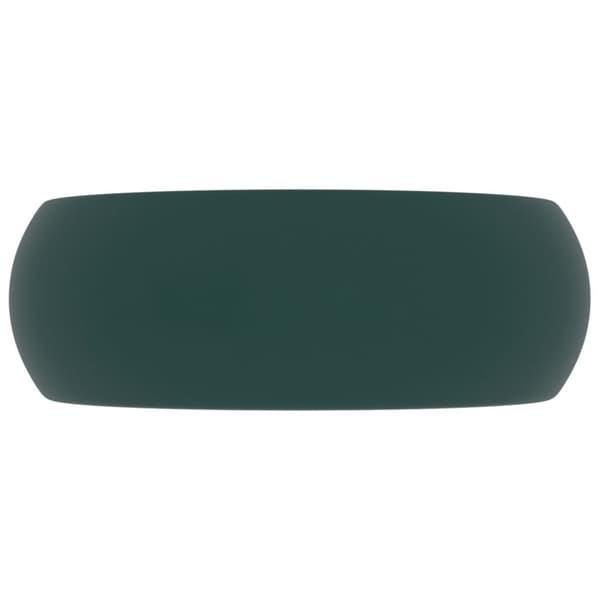 luksuriøs håndvask 40x15 cm rund keramik mat mørkegrøn