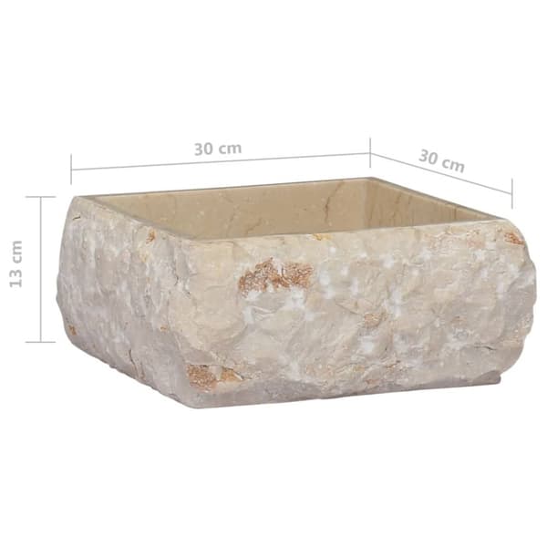 håndvask 30x30x13 cm marmor cremefarvet