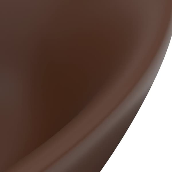luksuriøs håndvask overløb 58,5x39cm keramisk oval mat brun