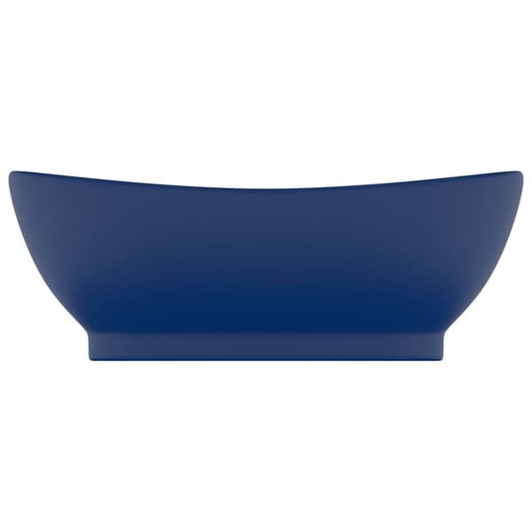 luksuriøs håndvask overløb 58,5x39cm keramisk oval mat mørkeblå