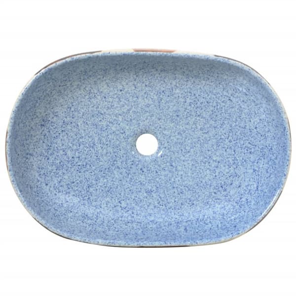 håndvask til bordplade 59x40x14 cm oval keramik flerfarvet