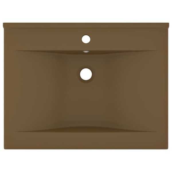luksuriøs håndvask med vandhanehul 60x46 cm keramisk mat creme