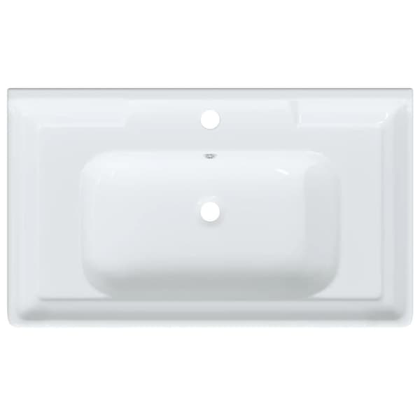 badeværelsesvask 81x48x23 cm rektangulær keramisk hvid