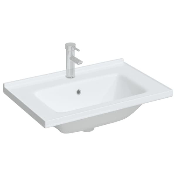 badeværelsesvask 71x48x19,5 cm rektangulær keramisk hvid