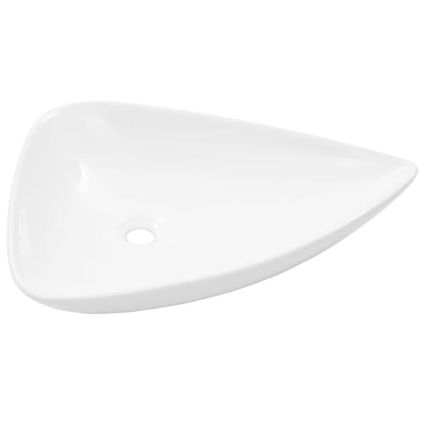 håndvask keramik trekantet hvid 645 x 455 x 115 mm