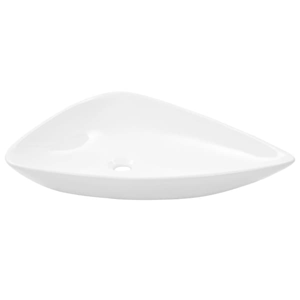 Handfat i keramik trekantigt 645x455x115 mm vit