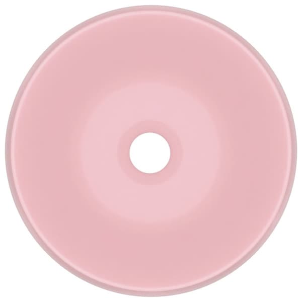 luksuriøs håndvask 40x15 cm rund keramisk mat pink