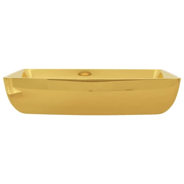 håndvask 71 x 38 x 13,5 cm keramik guldfarvet
