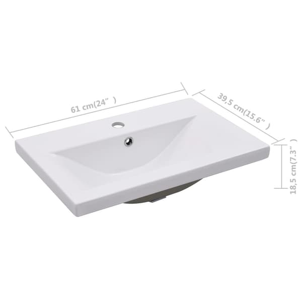 indbygget håndvask 61x39,5x18,5 cm keramisk hvid