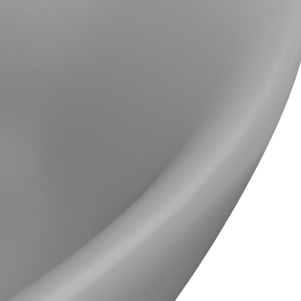 luksuriøs håndvask overløb 58,5x39 cm keramik oval mat lysegrå
