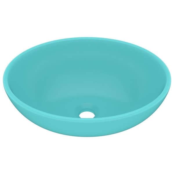 luksuriøs håndvask 40x33 cm keramisk oval mat lysegrøn