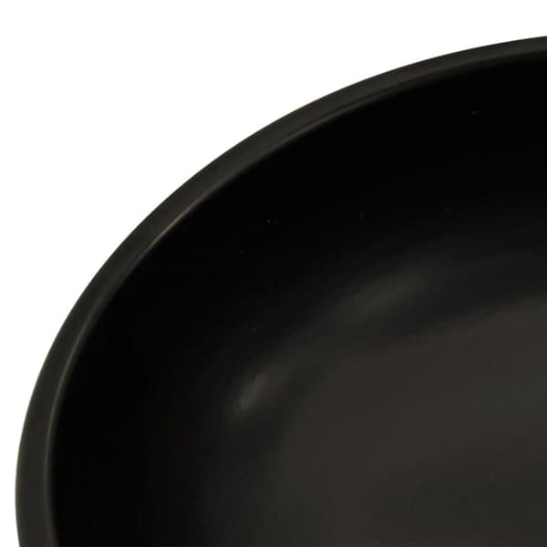 håndvask til bordplade Φ41x14 cm rund keramik sort og blå