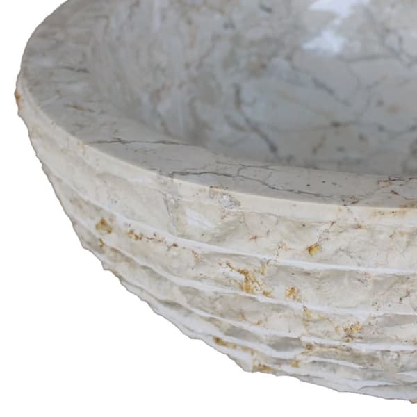 håndvask marmor  40 cm cremefarvet