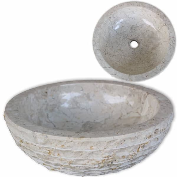 håndvask marmor  40 cm cremefarvet