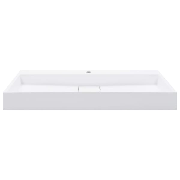 håndvask 100 x 46 x 11 cm mineralstøbt/marmorstøbt hvid