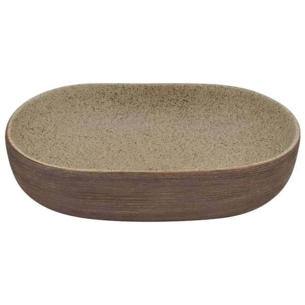 Pesuallas työtasolle hiekka/rusk. ovaali 59x40x14 cm keraaminen