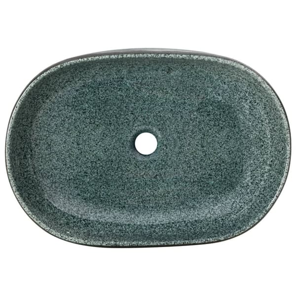 håndvask til bordplade 59x40x14 cm oval keramik turkis