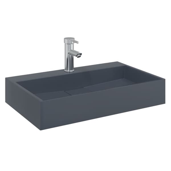 vidaXL Handfat 60x38x11 cm mineralgjuten/marmor antracit