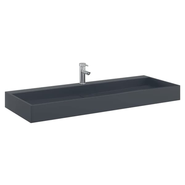 vidaXL Handfat 120x46x11 cm mineralgjuten/marmor antracit