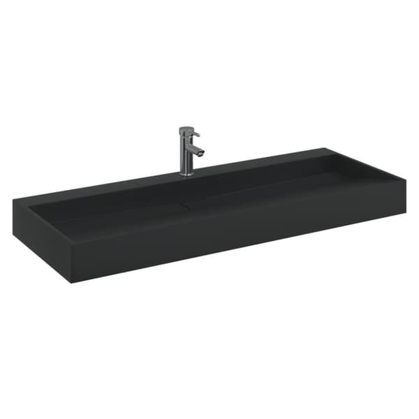 vidaXL håndvask 120x46x11 cm mineralstøbt/marmorstøbt matsort