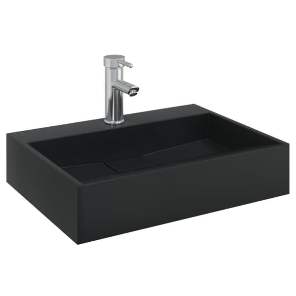 vidaXL håndvask 50x38x11 cm mineralstøbt/marmorstøbt matsort