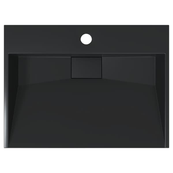 vidaXL håndvask 50x38x11 cm mineralstøbt/marmorstøbt matsort