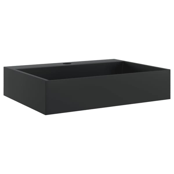 vidaXL håndvask 50x38x11 cm mineralstøbt/marmorstøbt matsort
