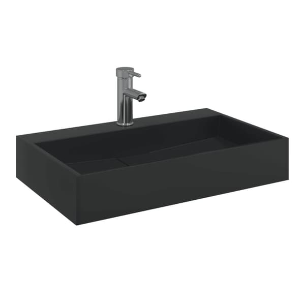 vidaXL håndvask 60x38x11 cm mineralstøbt/marmorstøbt matsort