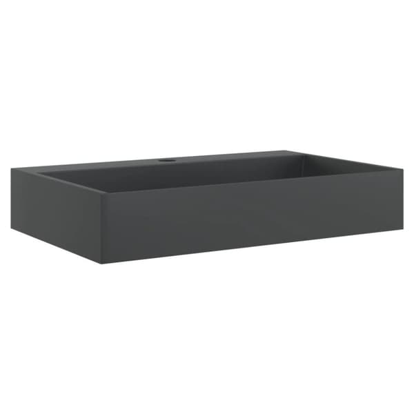 vidaXL håndvask 60x38x11 cm mineralstøbt/marmorstøbt matsort