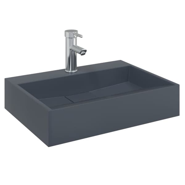 vidaXL håndvask 50x38x11 cm mineralstøbt/marmorstøbt antracitgrå