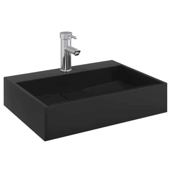håndvask 50x38x11 cm mineralstøbt/marmorstøbt matsort