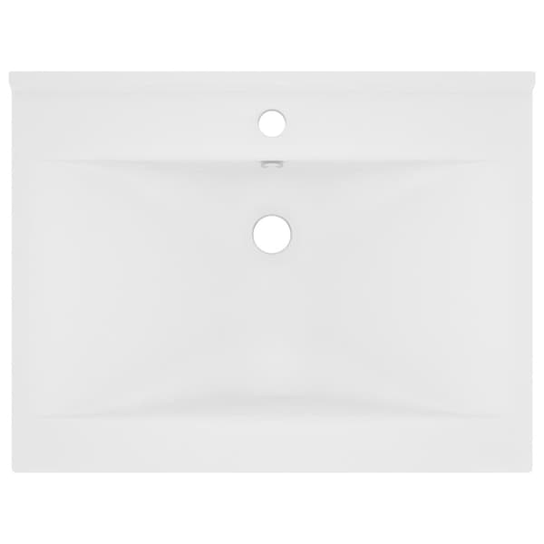 luksuriøs håndvask med vandhanehul 60x46 cm keramisk mat hvid