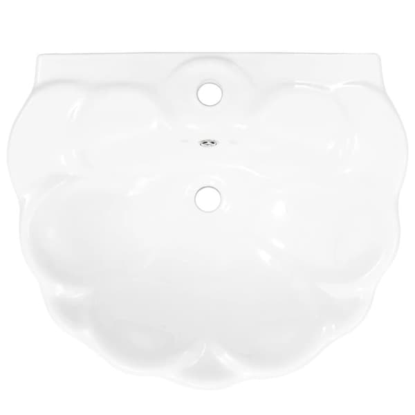 fritstående vask med piedestal keramik hvid 580 x 510 x 200 mm
