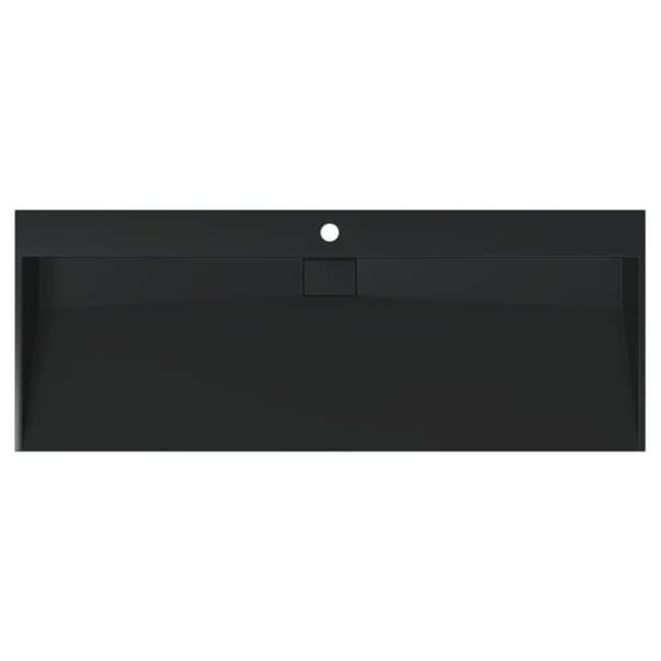 håndvask 120x46x11 cm mineralstøbt/marmorstøbt matsort