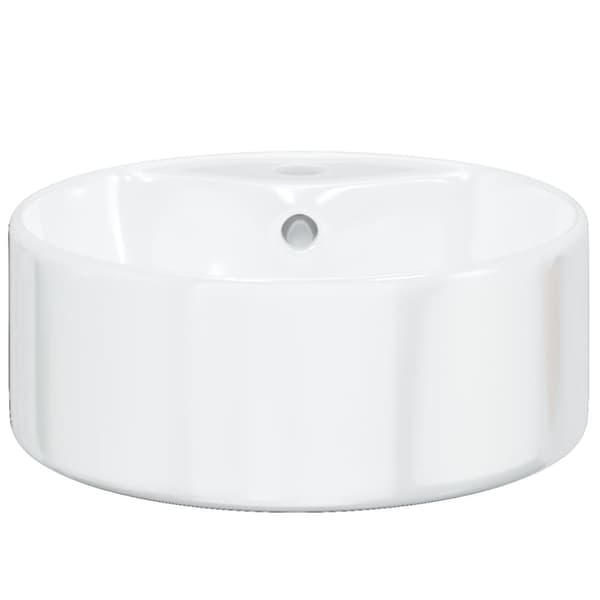 håndvask 40x14,5 cm keramik rund hvid