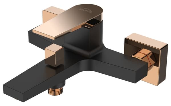 Midnatssort/guld badekarsarmatur