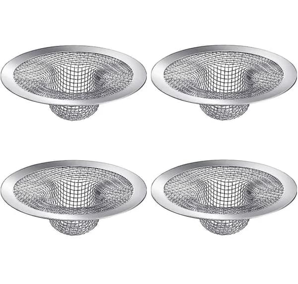 Lollanda 4-pack rostfria silar – Silkorg / Diskhopropp för vask, badkar och dusch