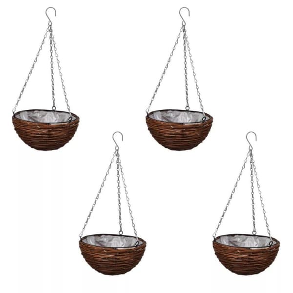 vidaXL Hengende Rund Kurv 4 stk