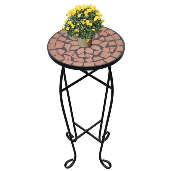 vidaXL Sivupöytä/kasviteline mosaiikki terrakotta
