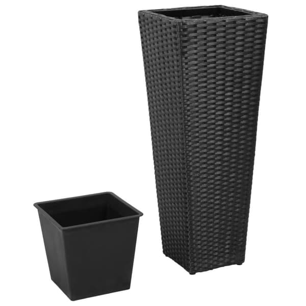 vidaXL plantekrukker 3 stk. polyrattan sort