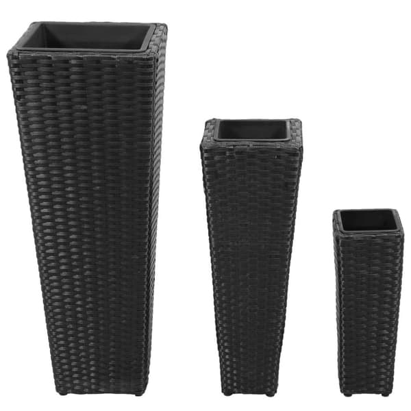 vidaXL plantekrukker 3 stk. polyrattan sort